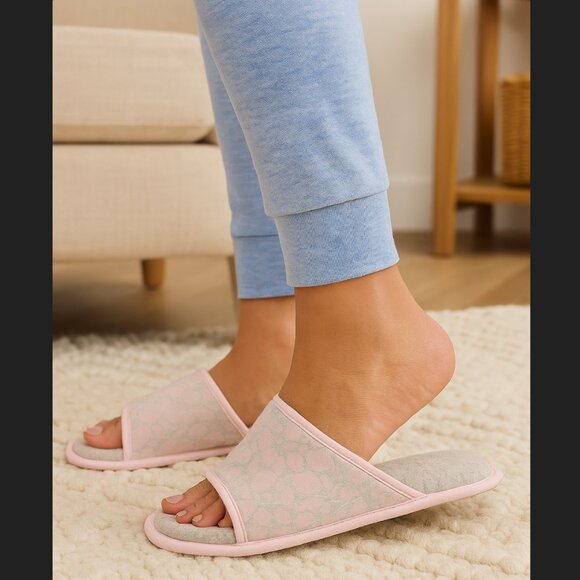 Dearfoams Cloud Step Slippers Women’s XL 11-12 Slide Chalk Pink Washable Comfort - Picture 1 of 13